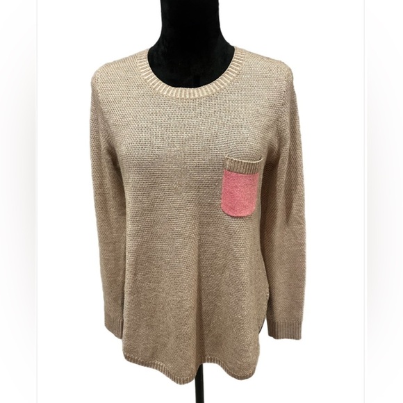 Zaket & Plover Sweaters - Zaket & Plover Tan Wool and Cotton Sweater- extra small